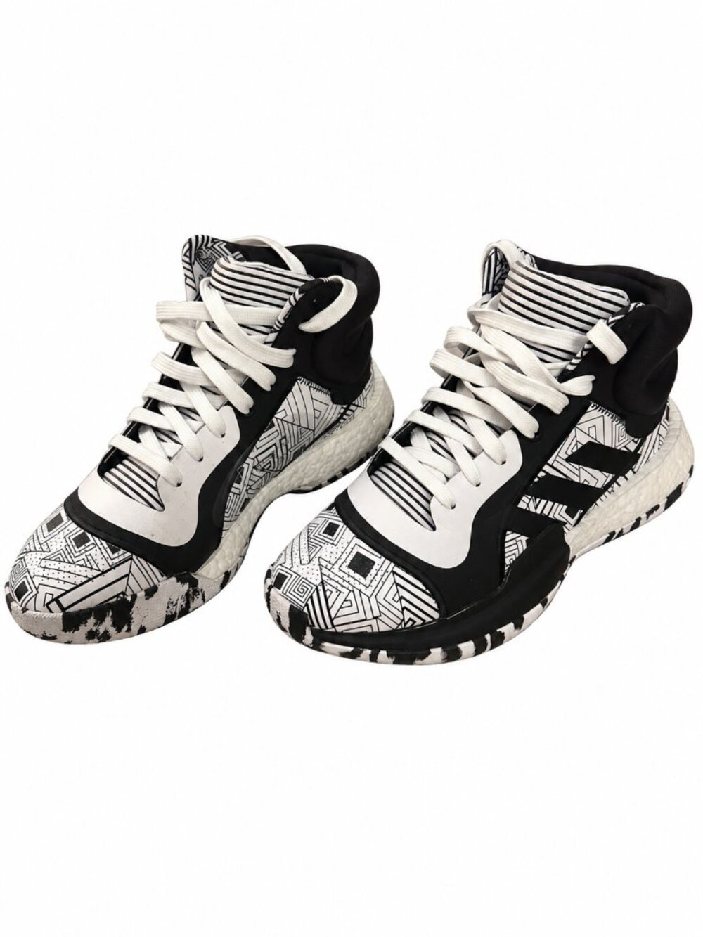 Adidas Marquee Boost Black & White Basketball Shoes – Men's 7